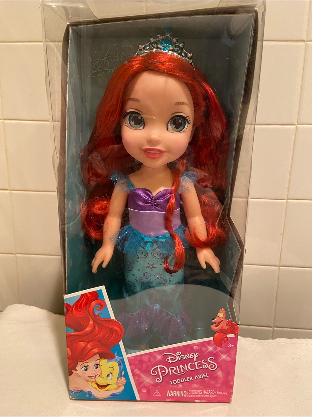 🩷Disney Princess Toddler Ariel  Doll - Red Hair, Purple & Teal Outfit